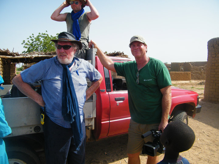 Mervyn Church, Rob Garley and Will in Handaga Village