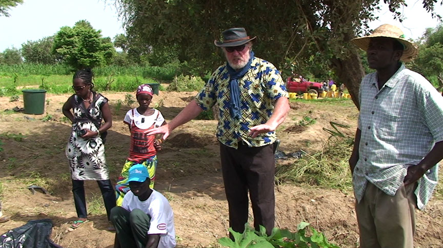 Mervyn Church, Rob Garley and Will in Handaga Village