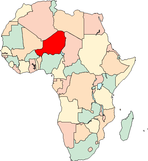 Map of Niger in Africa